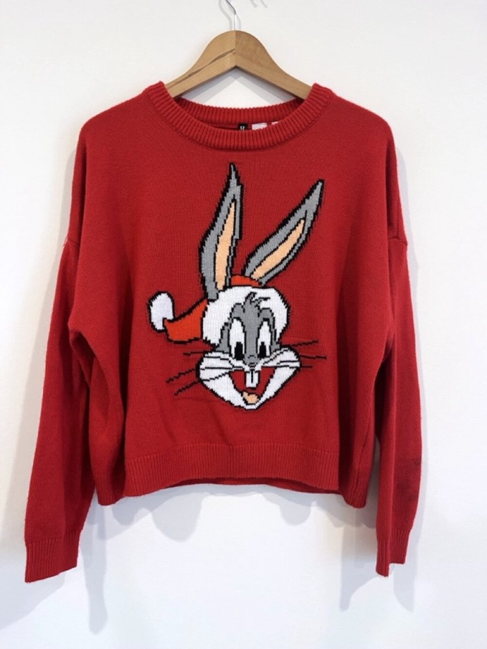H&M Divided Bugs Bunny Santa Christmas Sweater M/L